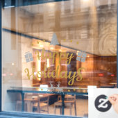 prettige feestdagen raamsticker (Cafe Raam)