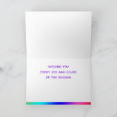 prettige feestdagen Rainbow Colors Holiday Kaart (Binnen)