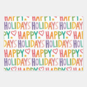 Prettige feestdagen Rainbow | Hand-Drawn Christmas Inpakpapier Vel (Voorkant)