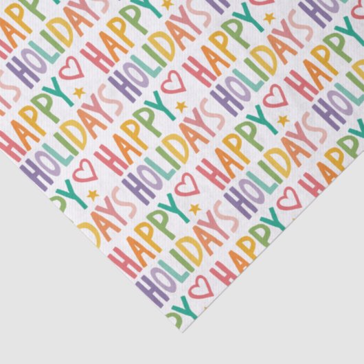 Prettige feestdagen Rainbow? Hand-Drawn Christmas  Tissuepapier (Detail)