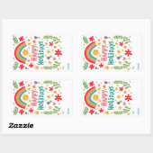 Prettige feestdagen Rainbow Schattige CUSTOM TO FR Rechthoekige Sticker (Vel)