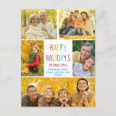 prettige feestdagen Rainbow-serie Foto Collage Cut Briefkaart (Voorkant)