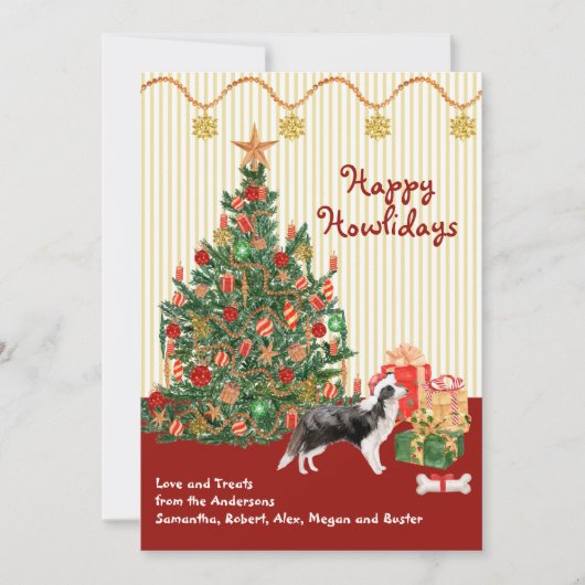 prettige feestdagen Rand Collie Kerstmis (Voorkant)