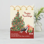 prettige feestdagen Rand Collie Kerstmis (Staand voorkant)