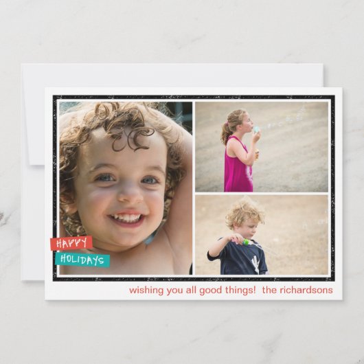 prettige feestdagen Rand x3 Feestdagenkaart (Voorkant)