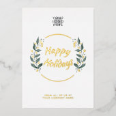 Prettige feestdagen Real Gold Foil Kaart (Voorkant)
