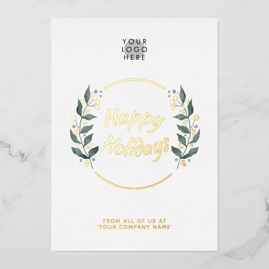 Prettige feestdagen Real Gold Foil Kaart (Voorkant)