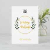 Prettige feestdagen Real Gold Foil Kaart (Staand Voorkant)
