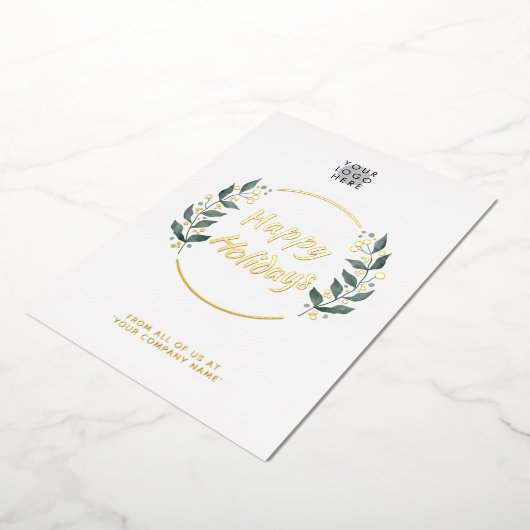 Prettige feestdagen Real Gold Foil Kaart (Gedraaid)