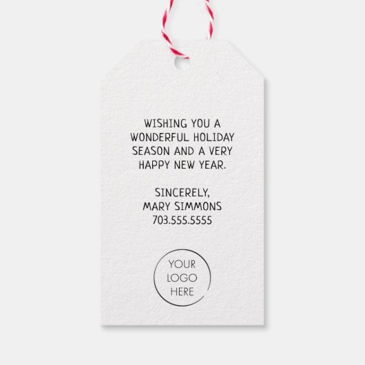 Prettige feestdagen Realtor Cadeaulabel (Achterkant)