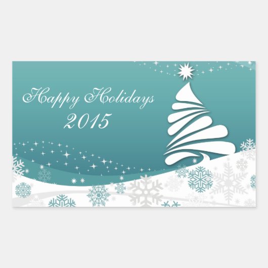 prettige feestdagen rechthoekige sticker (Voorkant)