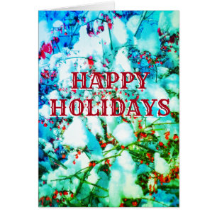 prettige feestdagen RED BERRIES CARD verticaal