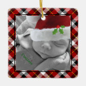 prettige feestdagen Red Black Pset Truck Tree (aan Keramisch Ornament (Voorkant)