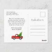 prettige feestdagen Red Boerderij Truck 4 Foto Briefkaart (Achterkant)