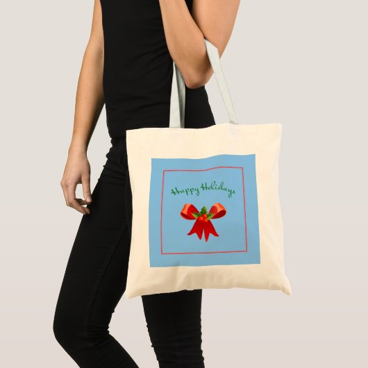 prettige feestdagen Red Bow Holly hedendaagse mode Tote Bag (Voorkant (product))