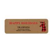 prettige feestdagen Red Buffalo Pset Deer Kerstmis Etiket (Voorkant)