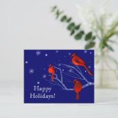 prettige feestdagen. Red Cardinals Kerstmis Feestdagenkaart (Staand voorkant)