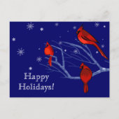 prettige feestdagen. Red Cardinals Kerstmis Feestdagenkaart (Voorkant)