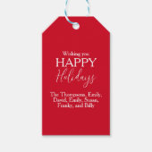 prettige feestdagen Red Cute Festive Simple Snowfl Cadeaulabel (Voorkant)