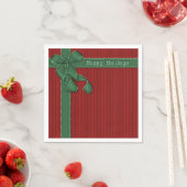 prettige feestdagen Red en Green Ribbon Napkins Servet (Insitu)