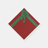 prettige feestdagen Red en Green Ribbon Napkins Servet (Hoek)