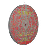 prettige feestdagen Red Glitter-hartontwerp Dartbord (Voorkant Links)