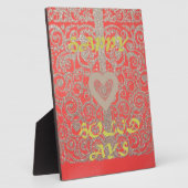 prettige feestdagen Red Glitter-hartontwerp Fotoplaat (Zijkant)