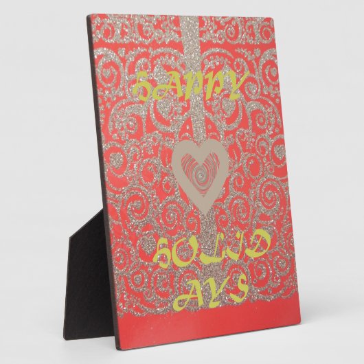 prettige feestdagen Red Glitter-hartontwerp Fotoplaat (Zijkant)