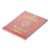 prettige feestdagen Red Glitter-hartontwerp Notitieblok (Linkerzijde)