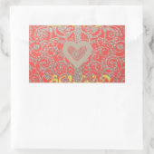 prettige feestdagen Red Glitter-hartontwerp Rechthoekige Sticker (Tas)