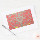 prettige feestdagen Red Glitter-hartontwerp Rechthoekige Sticker (Envelop)