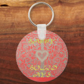 prettige feestdagen Red Glitter-hartontwerp Sleutelhanger (Voorkant)