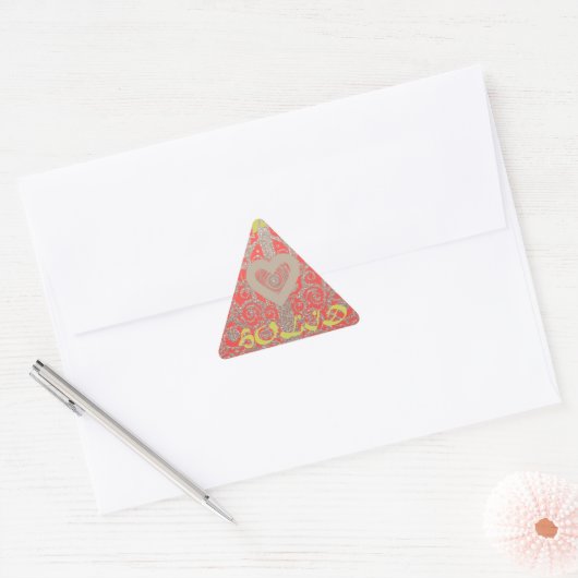 prettige feestdagen Red Glitter-hartontwerp Sticker (Envelop)