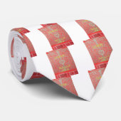 prettige feestdagen Red Glitter-hartontwerp Stropdas (Opgerold)