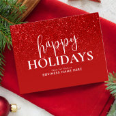 prettige feestdagen Red Glitter Modern Business Feestdagenkaart