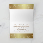 prettige feestdagen. Red Gold Baubles Feestdagen Kaart (Binnen)