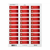 Prettige feestdagen ₩ Red Gold Sneeuwman Etiket (Full Sheet)