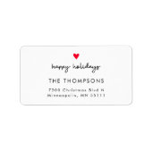 prettige feestdagen Red Heart-kerstadres Etiket (Voorkant)