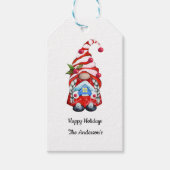 prettige feestdagen Red Kerstgnome Cadeaulabel (Voorkant)