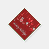 prettige feestdagen Red Kerstversiering Napkins Servetten (Hoek)