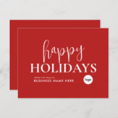 prettige feestdagen Red Modern Logo Business Feestdagenkaart (Voorkant / Achterkant)