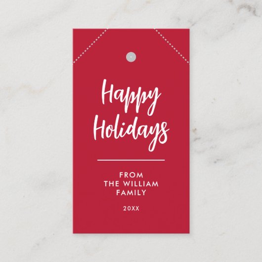 PRETTIGE FEESTDAGEN RED NAAM DIY KERSTCADEAU LABEL (Voorkant)