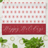 Prettige feestdagen Red Nordic Keuken Handdoek (Gevouwen)