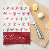 Prettige feestdagen Red Nordic Keuken Handdoek (Quarter Fold)