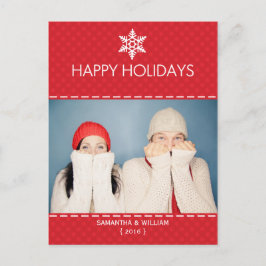 Prettige feestdagen Red Plaid Holiday Briefkaart