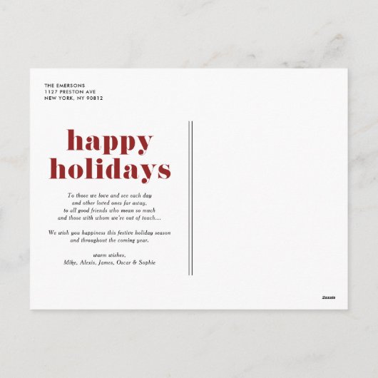 Prettige feestdagen Red Retro (Achterkant)