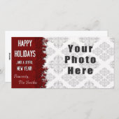 prettige feestdagen Red Snowflake Feestdagenkaart (Voorkant / Achterkant)