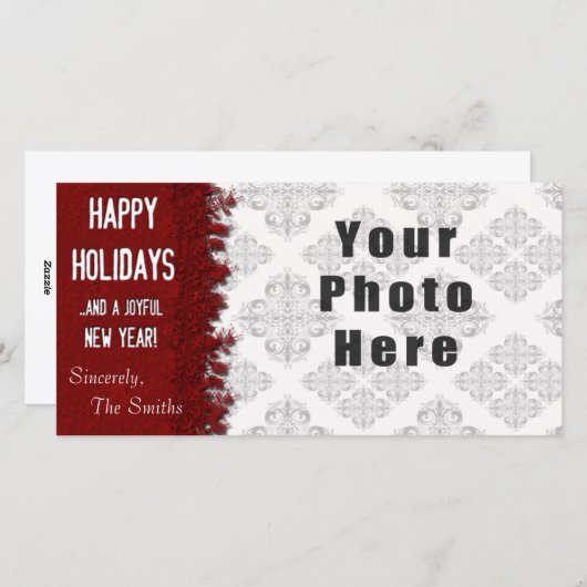 prettige feestdagen Red Snowflake Feestdagenkaart (Voorkant / Achterkant)