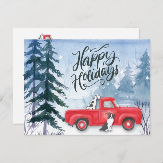 Prettige feestdagen Red Truck Dog Corporate Busine (Voorkant / Achterkant)