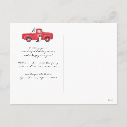 Prettige feestdagen Red Truck Dog Corporate Busine (Achterkant)